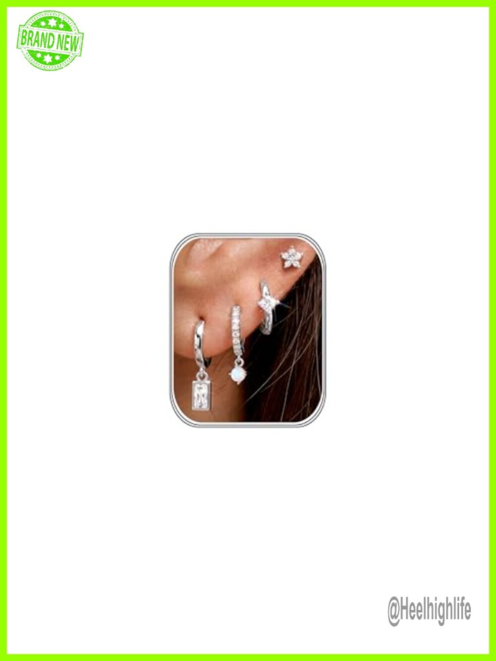 Sterling Silver Earrings Set Huggie Hoops Dangles Studs Hypoallergenic